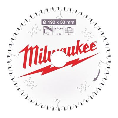 Пильный диск Milwaukee для циркулярной пилы по алюминию 190x30x2,4x54