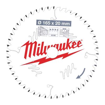 Пильный диск Milwaukee для циркулярной пилы по дереву 165x20x2,2x48