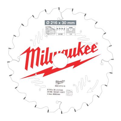 Пильный диск Milwaukee для торцовочной пилы по дереву 216x30x2,4x24