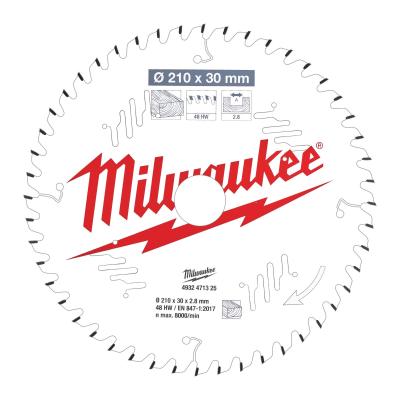 Пильный диск Milwaukee для торцовочной пилы по дереву 210x30x2.8x48