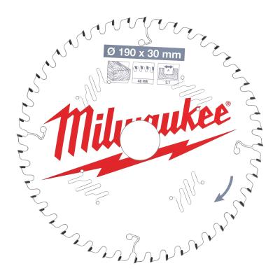 Пильный диск Milwaukee для циркулярной пилы по дереву 190x30x2,1x48