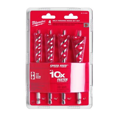 Набор сверл по дереву Milwaukee Speed Feed - 4 ед.