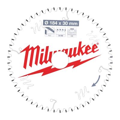 Пильный диск Milwaukee для циркулярной пилы по алюминию 184x30x2,4x54