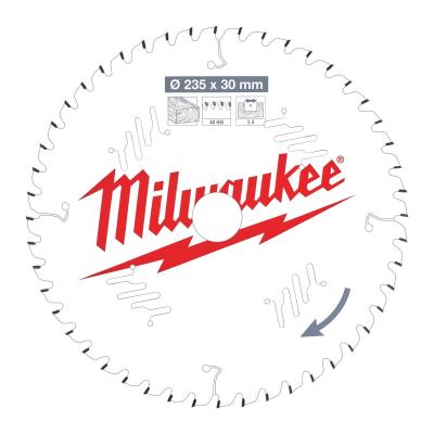 Пильный диск Milwaukee для циркулярной пилы по дереву 235x30x2,4x48