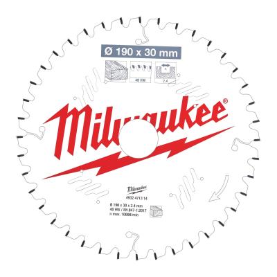 Пильный диск Milwaukee для торцовочной пилы по дереву 190x30x2,4x40