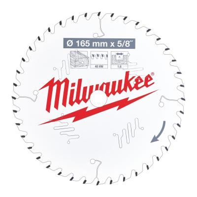 Пильный диск Milwaukee для циркулярной пилы по дереву 165x15.87x1.6x40