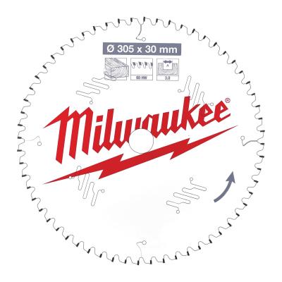 Пильный диск Milwaukee для торцовочной пилы по дереву 305x30x3,0x60