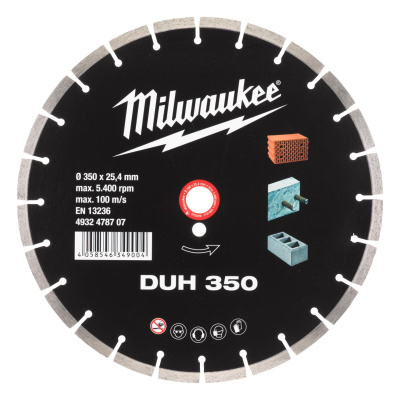 Алмазный диск Milwaukee DUH 350 (RU)